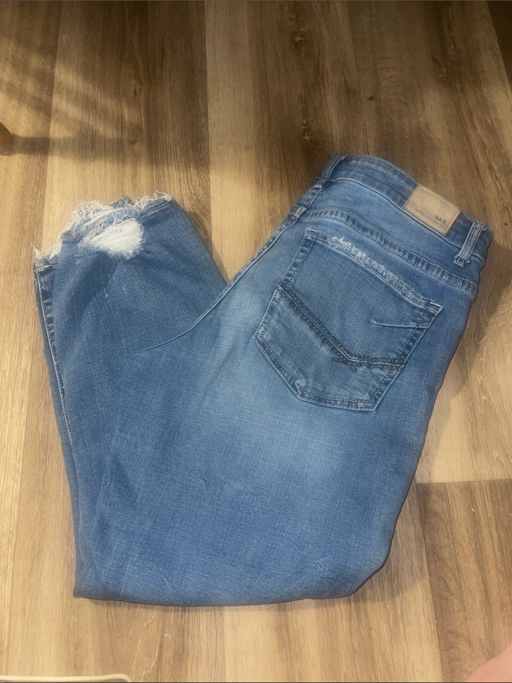 BKE Medium Blue Distressed Boyfriend Jeans